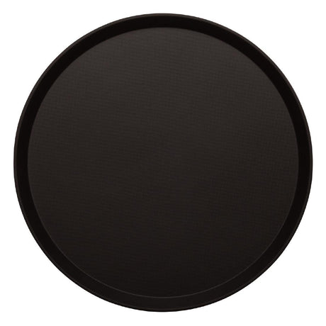 Cambro Treadlite Fibreglass Round Non-Slip Tray Black 405mm - DB004  Cambro   