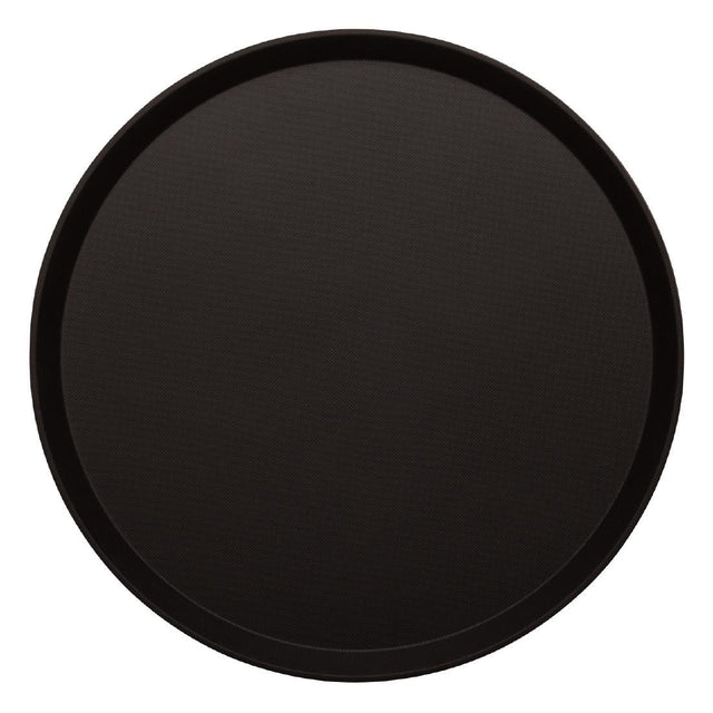 Cambro Treadlite Fibreglass Round Non-Slip Tray Black 405mm - DB004  Cambro   