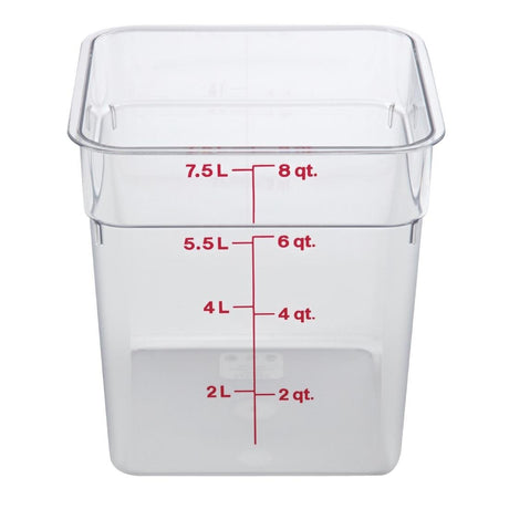Cambro Square Polycarbonate Food Storage Container 7.6 Ltr (Pack of 6) - DB011  Cambro   