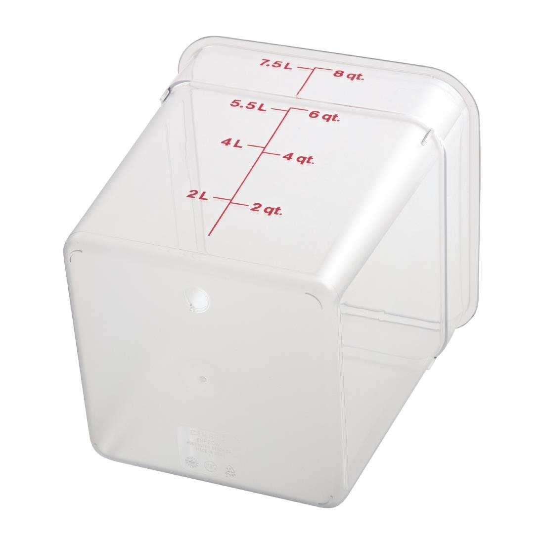 Cambro Square Polycarbonate Food Storage Container 7.6 Ltr (Pack of 6) - DB011  Cambro   