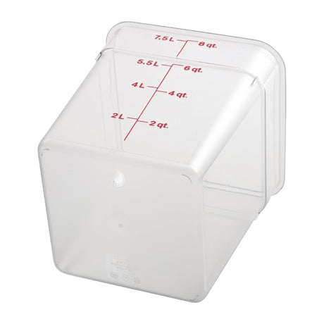 Cambro Square Polycarbonate Food Storage Container 7.6 Ltr (Pack of 6) - DB011  Cambro   