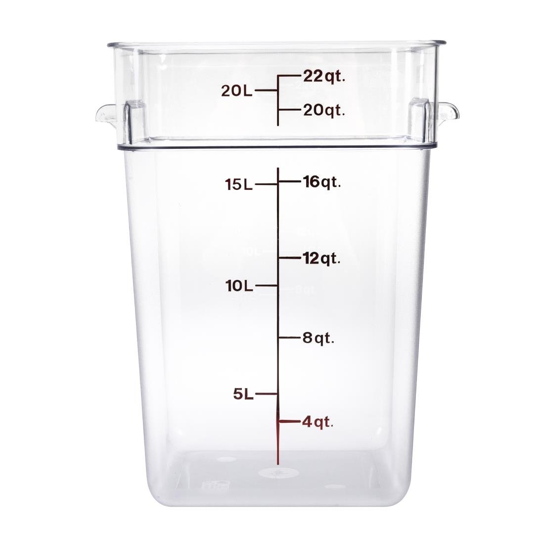 Cambro Square Polycarbonate Food Storage Container 20.8 Ltr (Pack of 6) - DB012  Cambro   