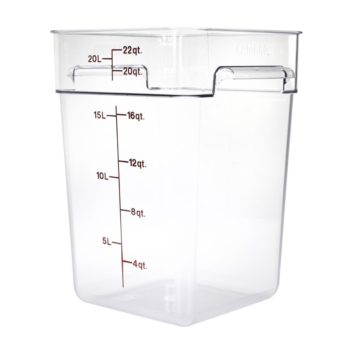 Cambro Square Polycarbonate Food Storage Container 20.8 Ltr (Pack of 6) - DB012  Cambro   