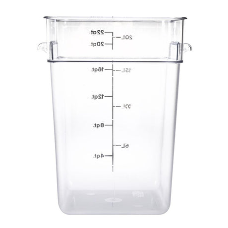 Cambro Square Polycarbonate Food Storage Container 20.8 Ltr (Pack of 6) - DB012  Cambro   