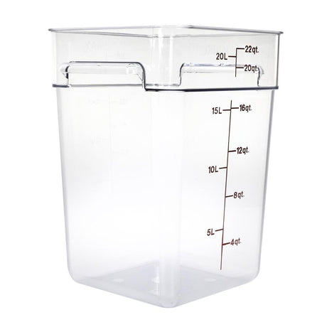 Cambro Square Polycarbonate Food Storage Container 20.8 Ltr (Pack of 6) - DB012  Cambro   
