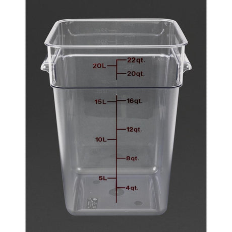 Cambro Square Polycarbonate Food Storage Container 20.8 Ltr (Pack of 6) - DB012  Cambro   