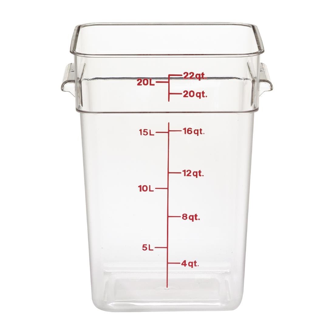 Cambro Square Polycarbonate Food Storage Container 20.8 Ltr (Pack of 6) - DB012  Cambro   