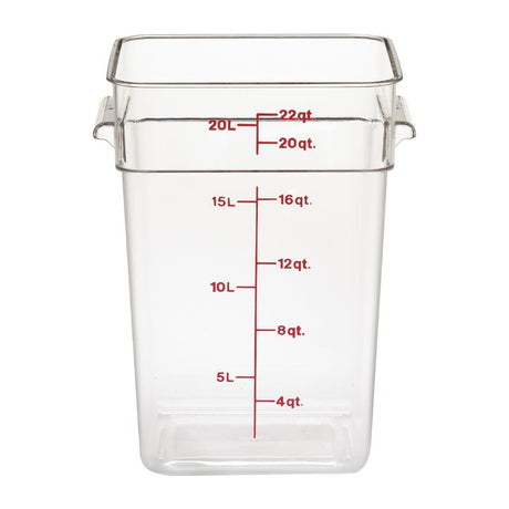 Cambro Square Polycarbonate Food Storage Container 20.8 Ltr (Pack of 6) - DB012  Cambro   