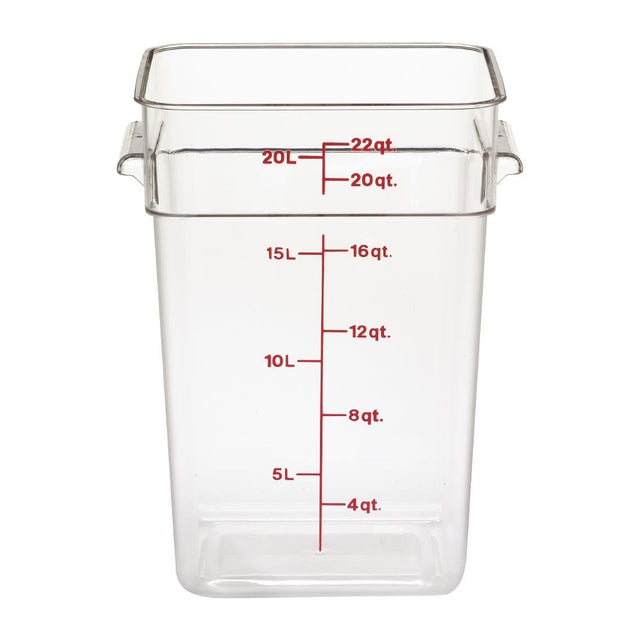 Cambro Square Polycarbonate Food Storage Container 20.8 Ltr (Pack of 6) - DB012  Cambro   