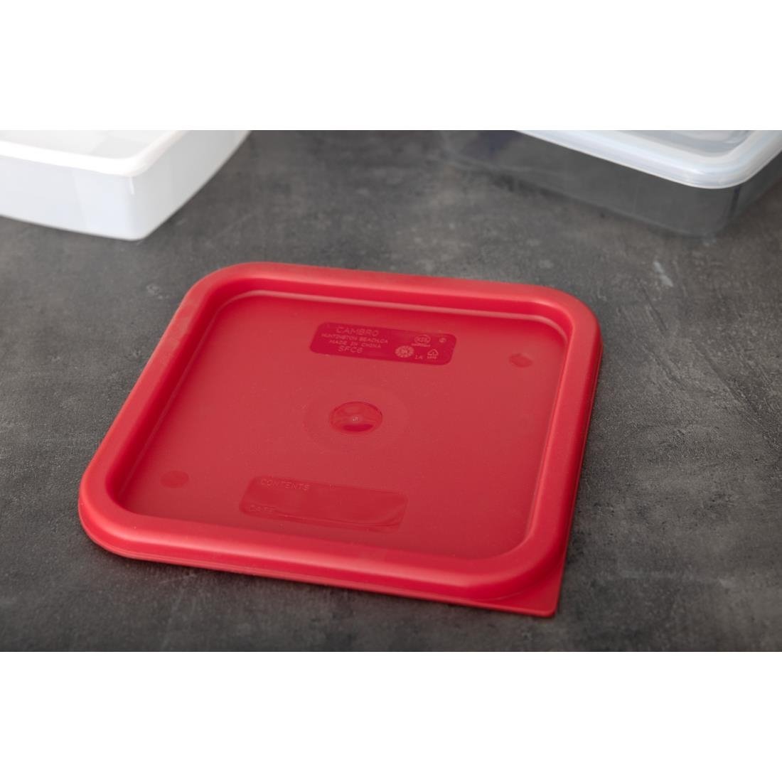 Cambro Camsquare Food Storage Container Lid Red - DB015  Cambro   