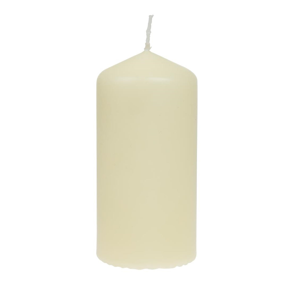 Bolsius Tall Pillar Candles Ivory 120mm (Pack of 12) - DB087  Bolsius   
