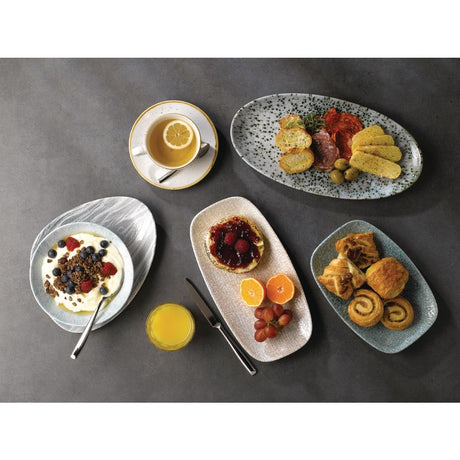 Churchill Breccia Oblong Chef Plate Agate Grey 153 x 298mm (Pack of 12) - DB143 Plates Churchill