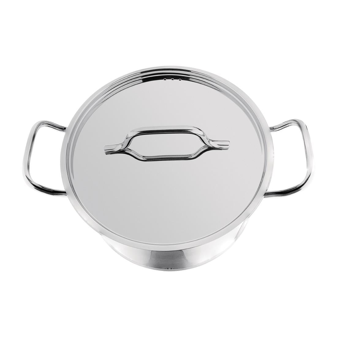 Nisbets Essentials Stainless Steel Stew Pot With Lid 24cm - DB254 Casserole & Stew Pans Nisbets Essentials