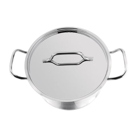 Nisbets Essentials Stainless Steel Stew Pot With Lid 24cm - DB254 Casserole & Stew Pans Nisbets Essentials