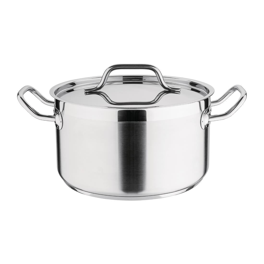 Nisbets Essentials Stainless Steel Stew Pot With Lid 24cm - DB254 Casserole & Stew Pans Nisbets Essentials