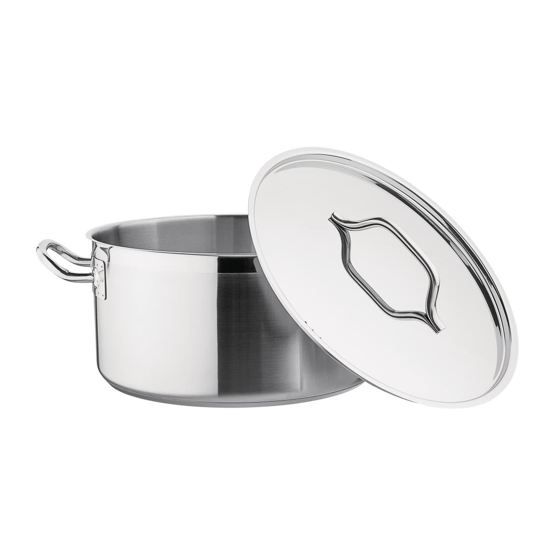 Nisbets Essentials Stainless Steel Stew Pot With Lid 32cm - DB255 Casserole & Stew Pans Nisbets Essentials