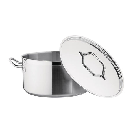 Nisbets Essentials Stainless Steel Stew Pot With Lid 32cm - DB255 Casserole & Stew Pans Nisbets Essentials