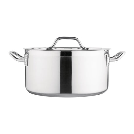 Nisbets Essentials Stainless Steel Stew Pot With Lid 32cm - DB255 Casserole & Stew Pans Nisbets Essentials