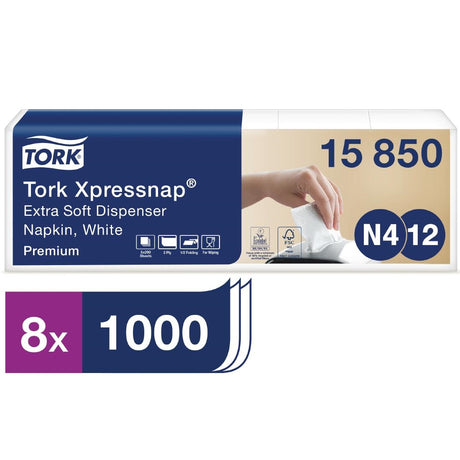 Tork Xpressnap Extra Soft Dispenser Napkin White 2Ply 1/2 Fold (Pack of 8) - DB466  Tork   