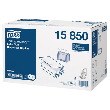 Tork Xpressnap Extra Soft Dispenser Napkin White 2Ply 1/2 Fold (Pack of 8) - DB466  Tork   