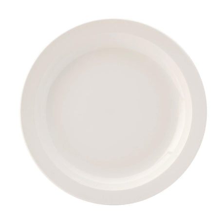 Utopia Pure White Narrow Rim Plates 254mm (Pack of 18) - DB612 Plates Utopia