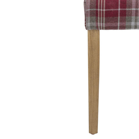 Bolero Austin Dining Chairs Wine Tartan (Pack of 2) - DB989 Upholstered Dining Chairs Bolero   