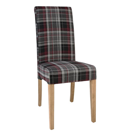 Bolero Austin Dining Chairs Grey Tartan (Pack of 2) - DB990 Upholstered Dining Chairs Bolero   