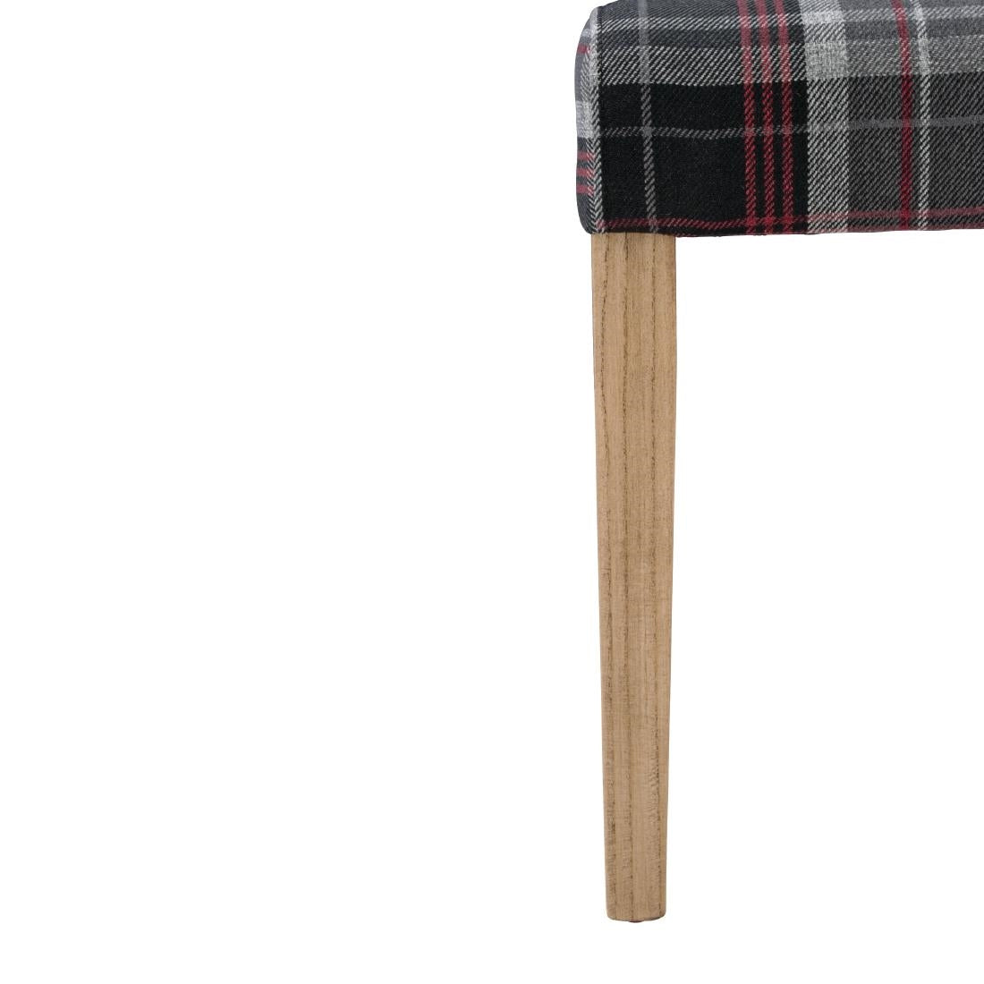 Bolero Austin Dining Chairs Grey Tartan (Pack of 2) - DB990 Upholstered Dining Chairs Bolero   