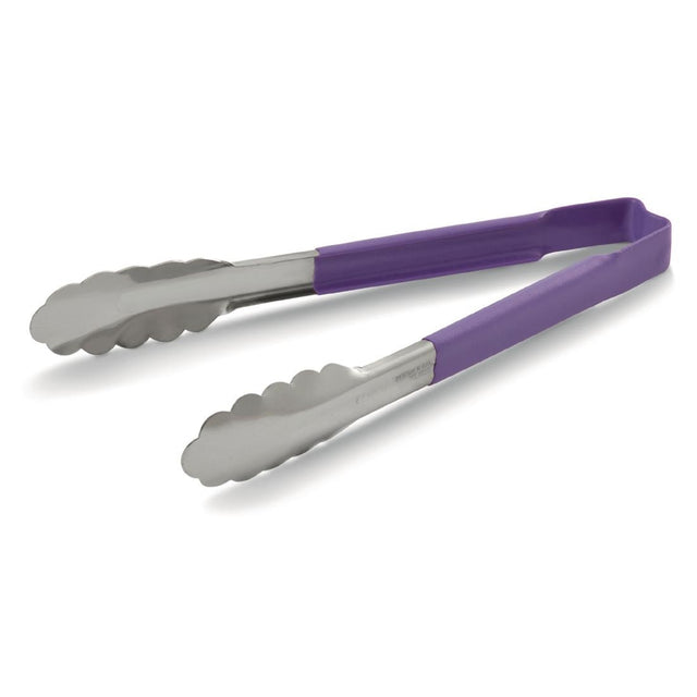 Vollrath Purple Utility Grip Kool Touch Tong 9" - DC255  Vollrath   