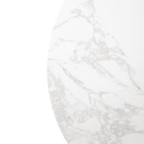 Bolero Round Marble Effect Tabletop White 600mm - DC300 Stone Effect Table Tops Bolero   