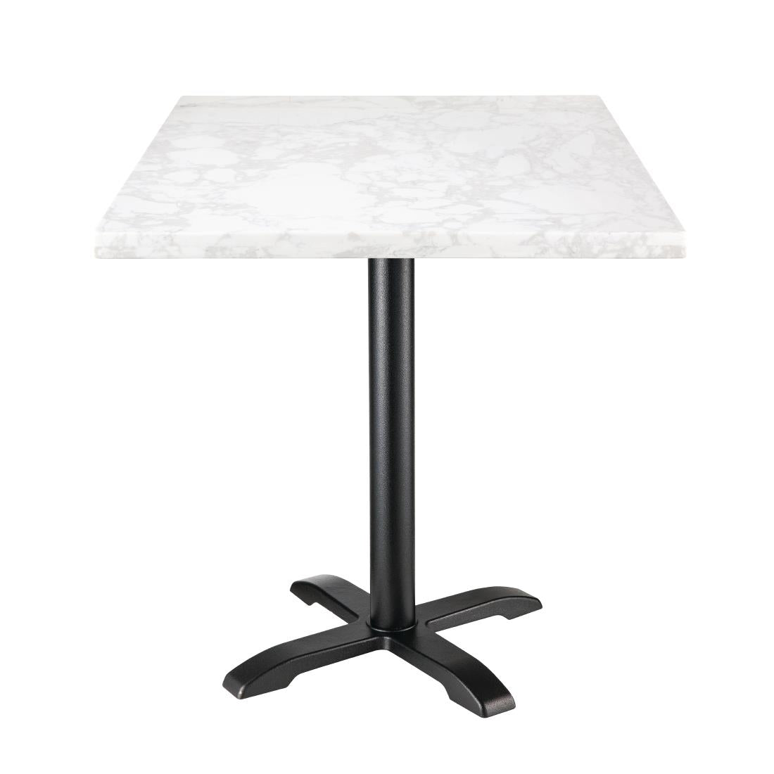 Bolero Square Marble Effect Tabletop White 600mm - DC301 Stone Effect Table Tops Bolero   