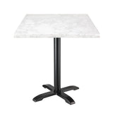 Bolero Square Marble Effect Tabletop White 600mm - DC301 Stone Effect Table Tops Bolero   