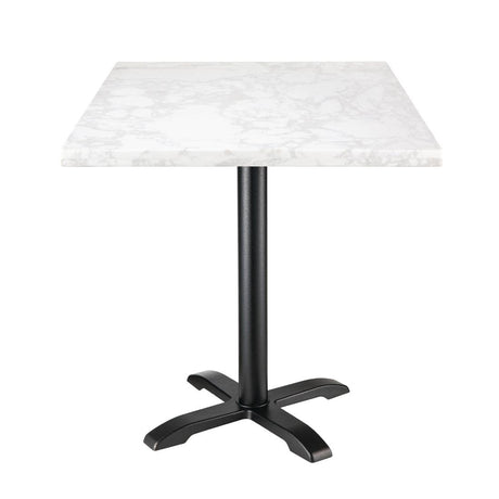 Bolero Square Marble Effect Tabletop White 600mm - DC301 Stone Effect Table Tops Bolero   