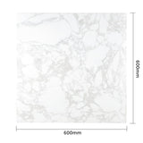 Bolero Square Marble Effect Tabletop White 600mm - DC301 Stone Effect Table Tops Bolero   