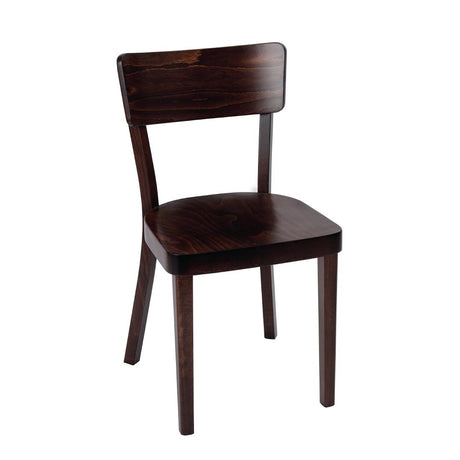 Fameg Plain Side Chairs Walnut Finish (Pack of 2) - DC355 Wooden Dining Chairs Fameg   