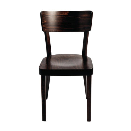Fameg Plain Side Chairs Walnut Finish (Pack of 2) - DC355 Wooden Dining Chairs Fameg   