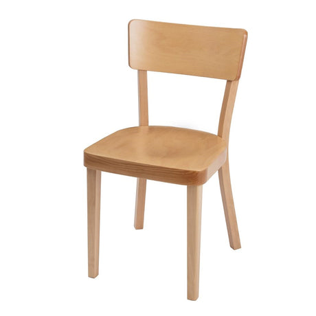 Fameg Plain Side Chairs Natural Beech (Pack of 2) - DC356 Wooden Dining Chairs Fameg   