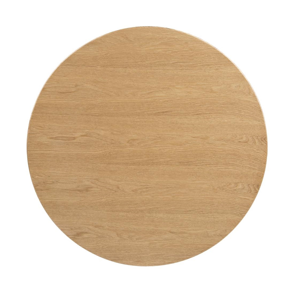 Bolero Pre-drilled Round Table Top Natural Ash Veneer 600mm - DC469 Wood Effect Table Tops Bolero   