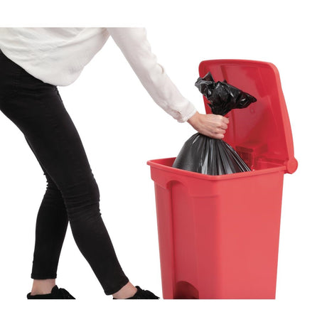 Jantex Kitchen Pedal Bin Red 45Ltr - DC708  Jantex   