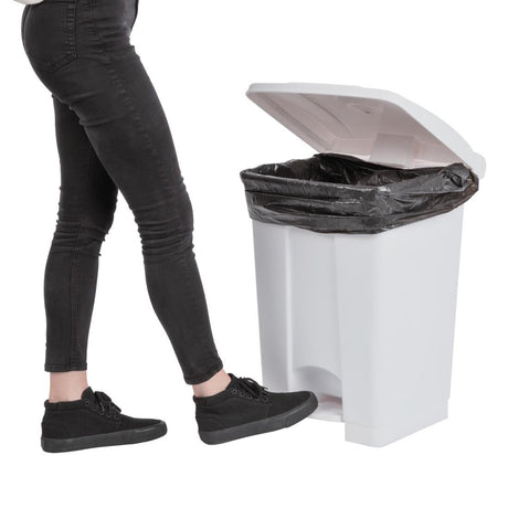 Jantex Kitchen Pedal Bin White 45Ltr - DC709  Jantex   
