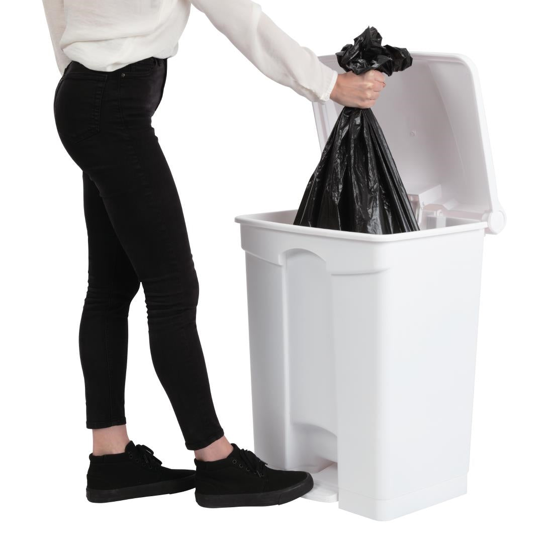 Jantex Kitchen Pedal Bin White 65Ltr - DC711  Jantex   