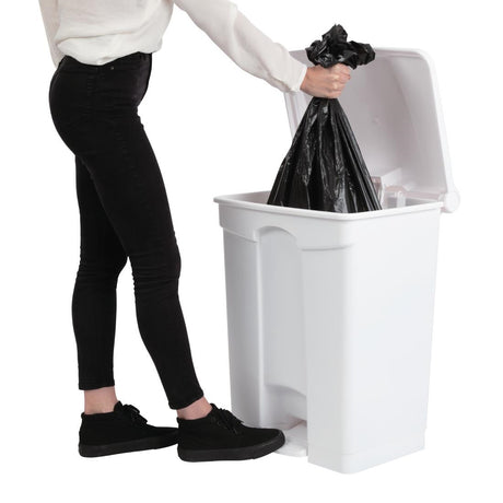 Jantex Kitchen Pedal Bin White 65Ltr - DC711  Jantex   