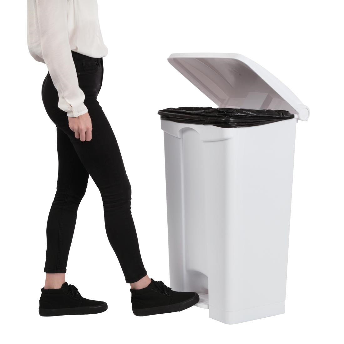 Jantex Kitchen Pedal Bin White 87Ltr - DC713  Jantex   