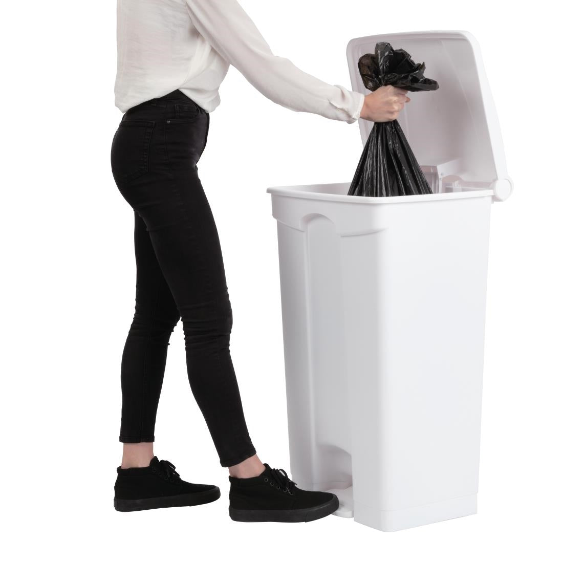 Jantex Kitchen Pedal Bin White 87Ltr - DC713  Jantex   