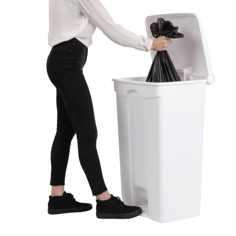 Jantex Kitchen Pedal Bin White 87Ltr - DC713  Jantex   