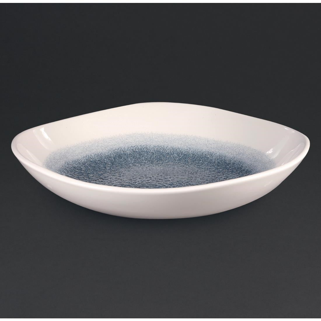Churchill Studio Prints Raku Trace Triangular Bowl Topaz Blue (Pack of 12) - DC730 Bowls Churchill