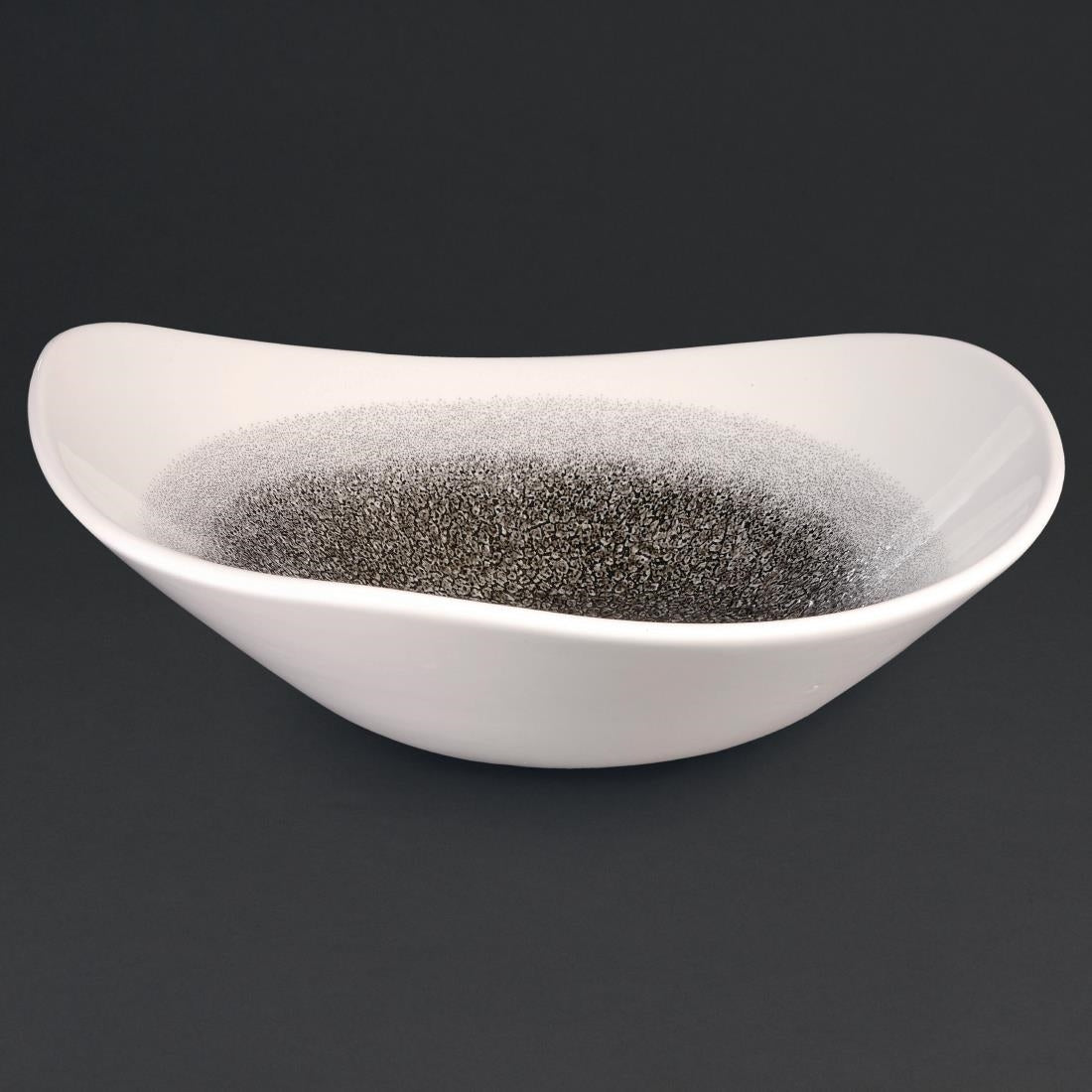 Churchill Studio Prints Raku Trace Triangular Bowl Quartz Black 235mm (Pack of 12) - DC734 Bowls Churchill