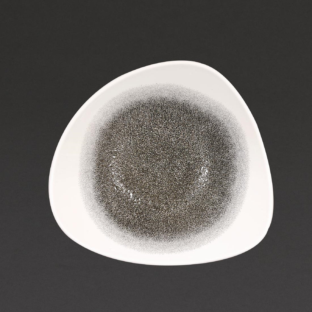 Churchill Studio Prints Raku Trace Triangular Bowl Quartz Black 235mm (Pack of 12) - DC734 Bowls Churchill