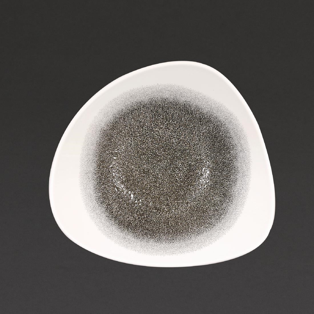 Churchill Studio Prints Raku Trace Triangular Bowl Quartz Black 235mm (Pack of 12) - DC734 Bowls Churchill