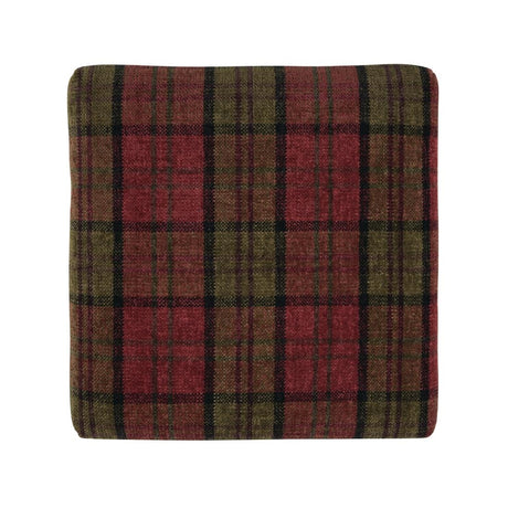 Bolero Dale High Stool Claret Tartan (Single) - DC825 Faux Leather Bar Stools Bolero   